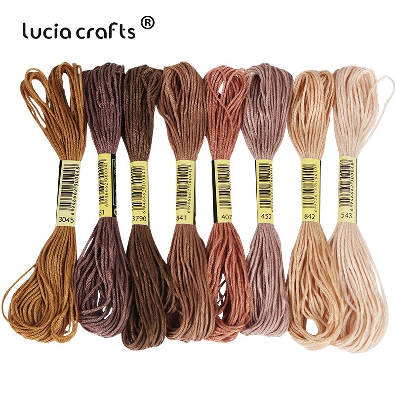 Lucia Crafts 8 Pcs/Lot Multicolor Thread Cross Stitch Cotton Sewing Skeins Embroidery Thread Kit DIY Sewing W0311: C11