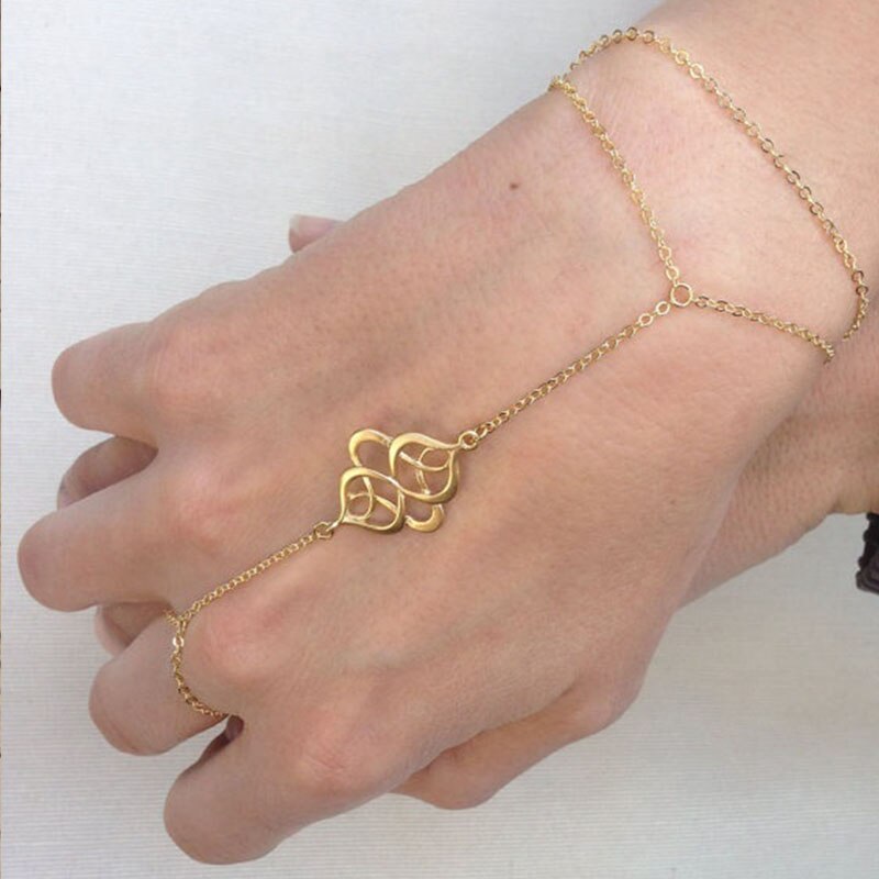 Gouden Hand Chain, Hand Sieraden, Slave Armband, Boho Vinger Armband, Ring Ketting Hechten Armband, vriendschap Armband