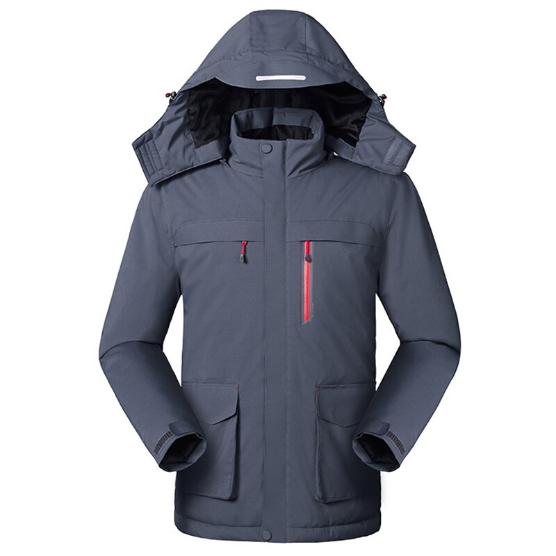 PARATAGO-Chaqueta de calefacción inteligente para invierno para hombre, abrigo térmico con carga USB, polar, resistente al viento, ropa de escalada, P1133: Gris / L