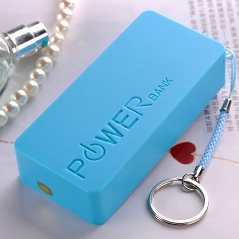 Cargador portátil de plástico para batería, caja de 2x18650, USB, 18650, 5600mAh: Blue No Battery