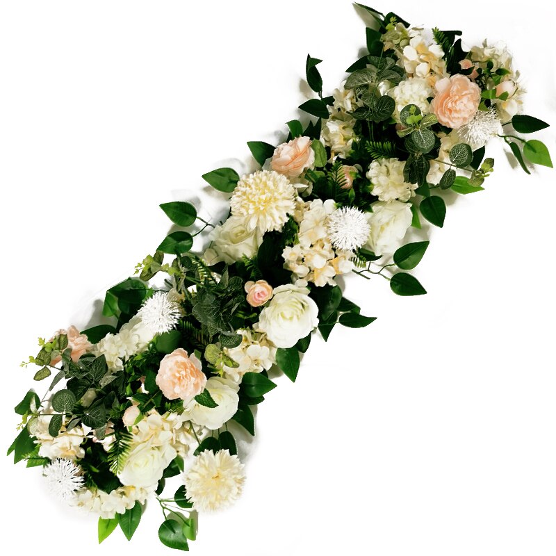 50/100cm DIY Romantic Wedding Silk Peonies Rose Flower Wall Arrangement Supplies Artificial Row Decor Iron Arch Backdrop