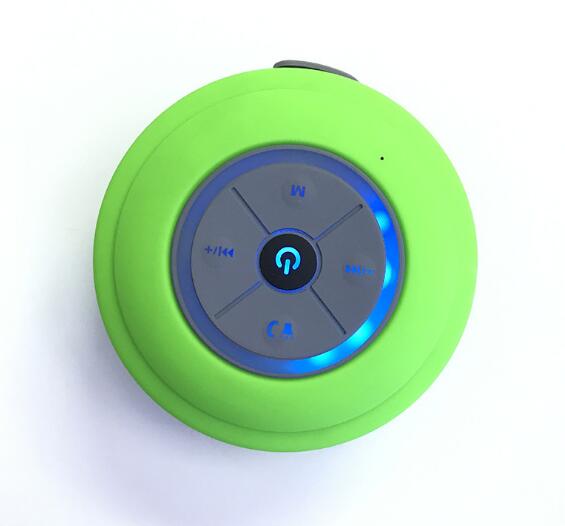 Q9 Portable Subwoofer Shower Bluetooth Speaker Hands Free TF Card Waterproof Music Speakers For Car Handsfree Call Suction Mic: Green