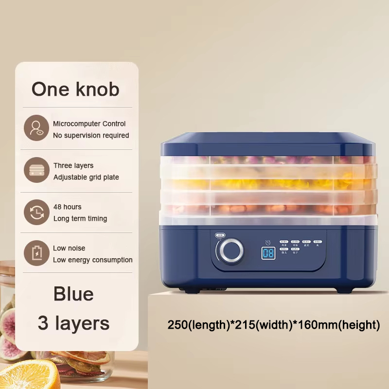 Secador de aire multifunción para frutas secas, máquina de secado de carne, verduras y hierbas, temporizador Digital, Control de temperatura, deshidratador de alimentos, 5 bandejas: Verde militar / 110 V