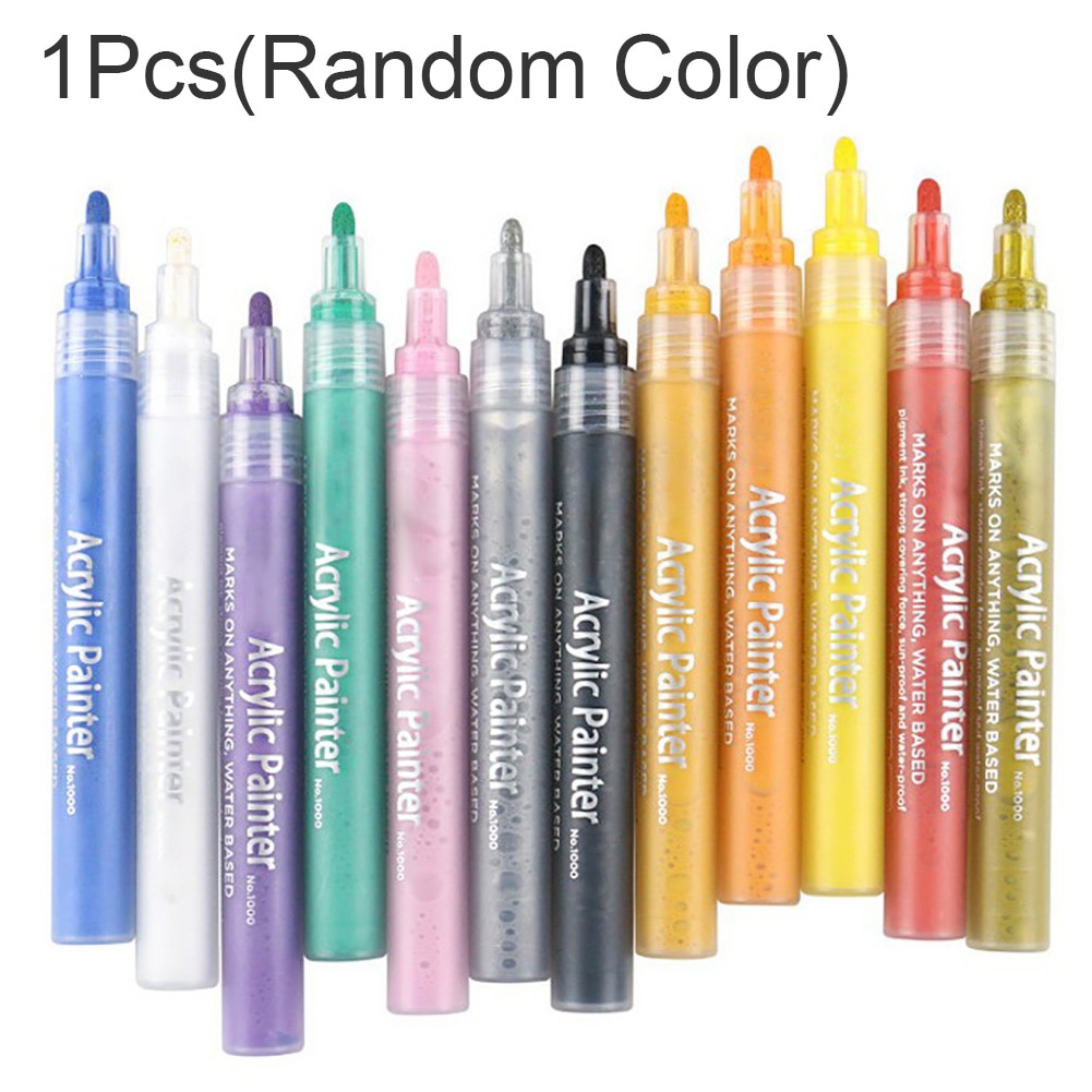 1pcs Marker Pen Waterproof Paint Drawing Pen Permanent Marker DIY Graffti Marker Office School Stationery Student