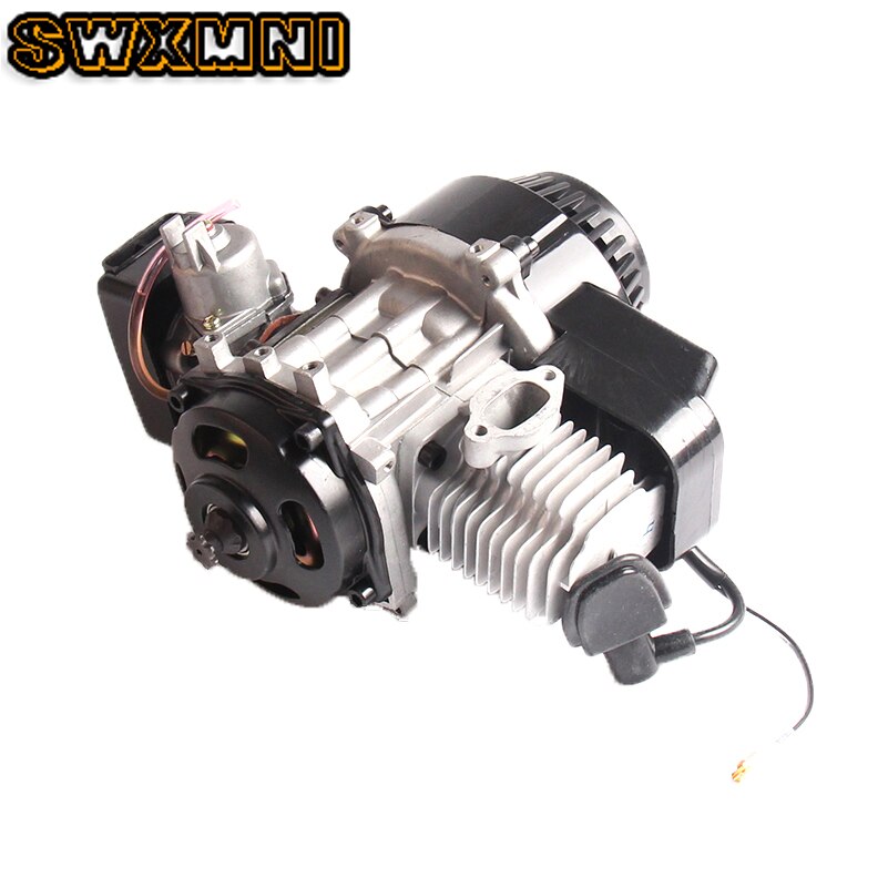Motorcycle 47cc 49cc 2 Stroke Pull Start Engine Motor For 2 Stroke Mini Go Kart Dirt Bike Petrol Scooter ATV Pocket Bike Motor: black