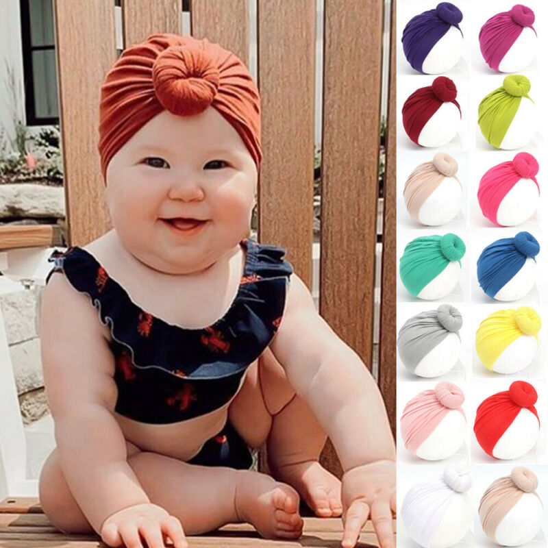 Neugeborenen Kleinkind Kinder Mädchen Baby Kleinkind Turban Verknotet Bogen Hut Cap Stirnband Haarband Headwear Reine Farbe Nette