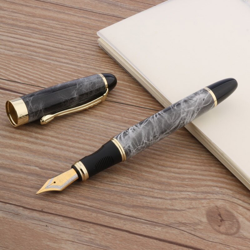 Luxe Jinhao X450 Metalen Vulpen Gouden Zwarte Elegante Briefpapier Kantoor Schoolbenodigdheden Inkt Pen: gray marble