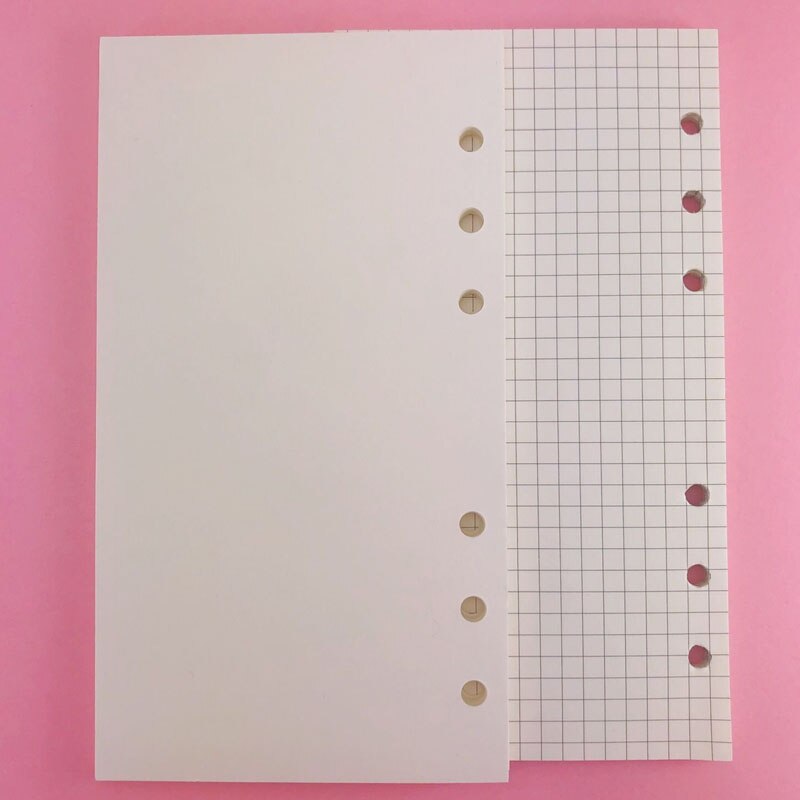 40 Vellen A6 Ring Notebook Insert Vullingen 6 Gaten Losse Blad Papers Spiraal Dagboek Planner Lege Innerlijke Core School Kantoor levert