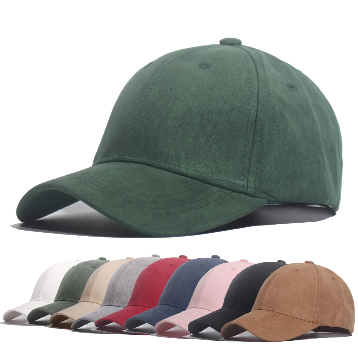Casquette de Baseball en Daim pour Homme et Femme, Chapeau Solide, Jaune, Vert, Bon Marché, de