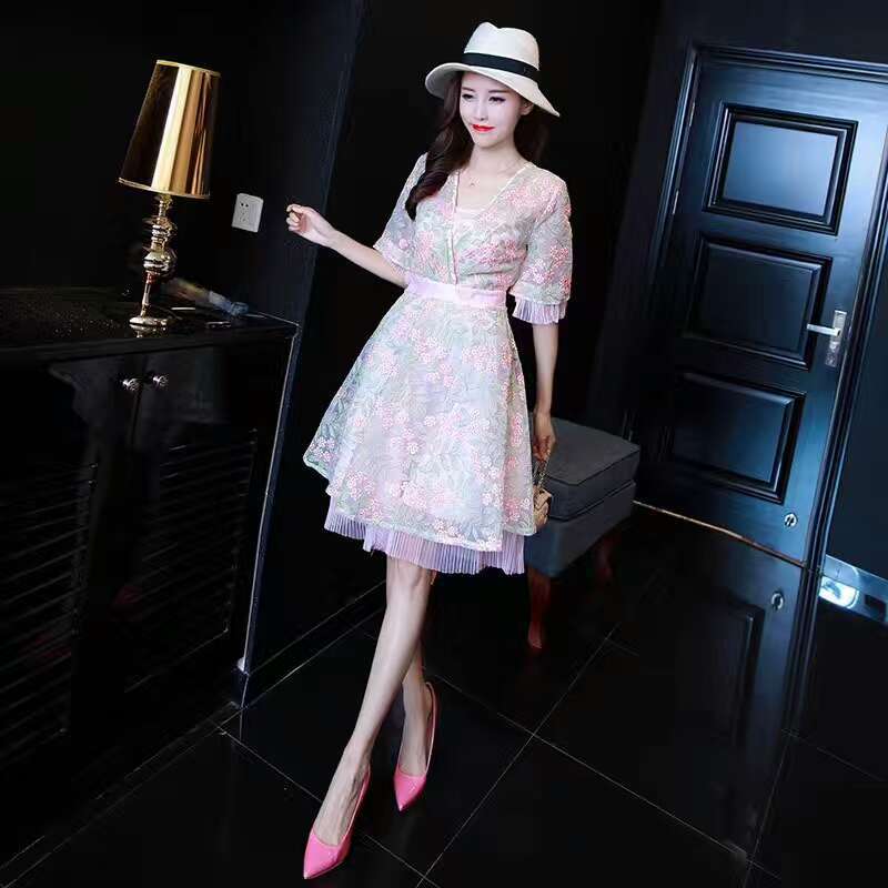 1Meter 135Cm Mesh Kant Borduurwerk Blad Bloem Patroon Borduren Stof Diy Vrouwen Rok Jurk Kleding Stof