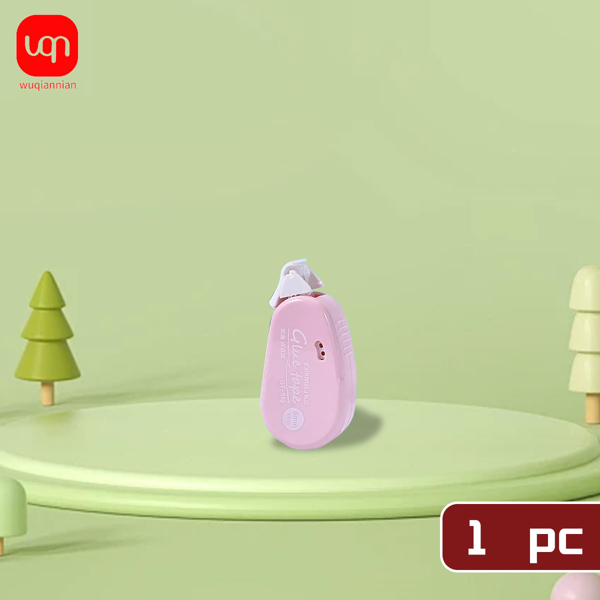 Cinta adhesiva de doble cara de 6m, 1 unidad, bricolaje, álbum de recortes, Collage, álbum de fotos, suministros de papelería escolar, suministros de cinta enrollable: Rosa