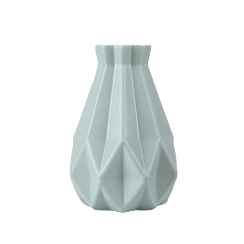 Blomstervase hvid imiteret keramisk urtepotte dekoration hjemme plast vase: 06