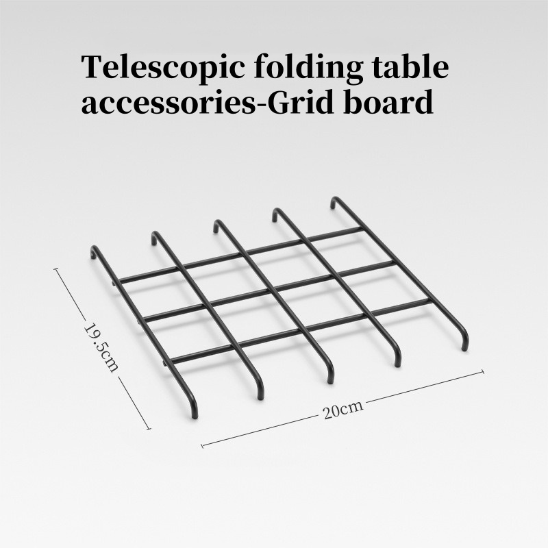 Outdoor telescopische campingtafel Opvouwbaar mini-kachelrek In hoogte verstelbare klaptafel Multifunctionele draagbare roostertafel: Lichtgrijs