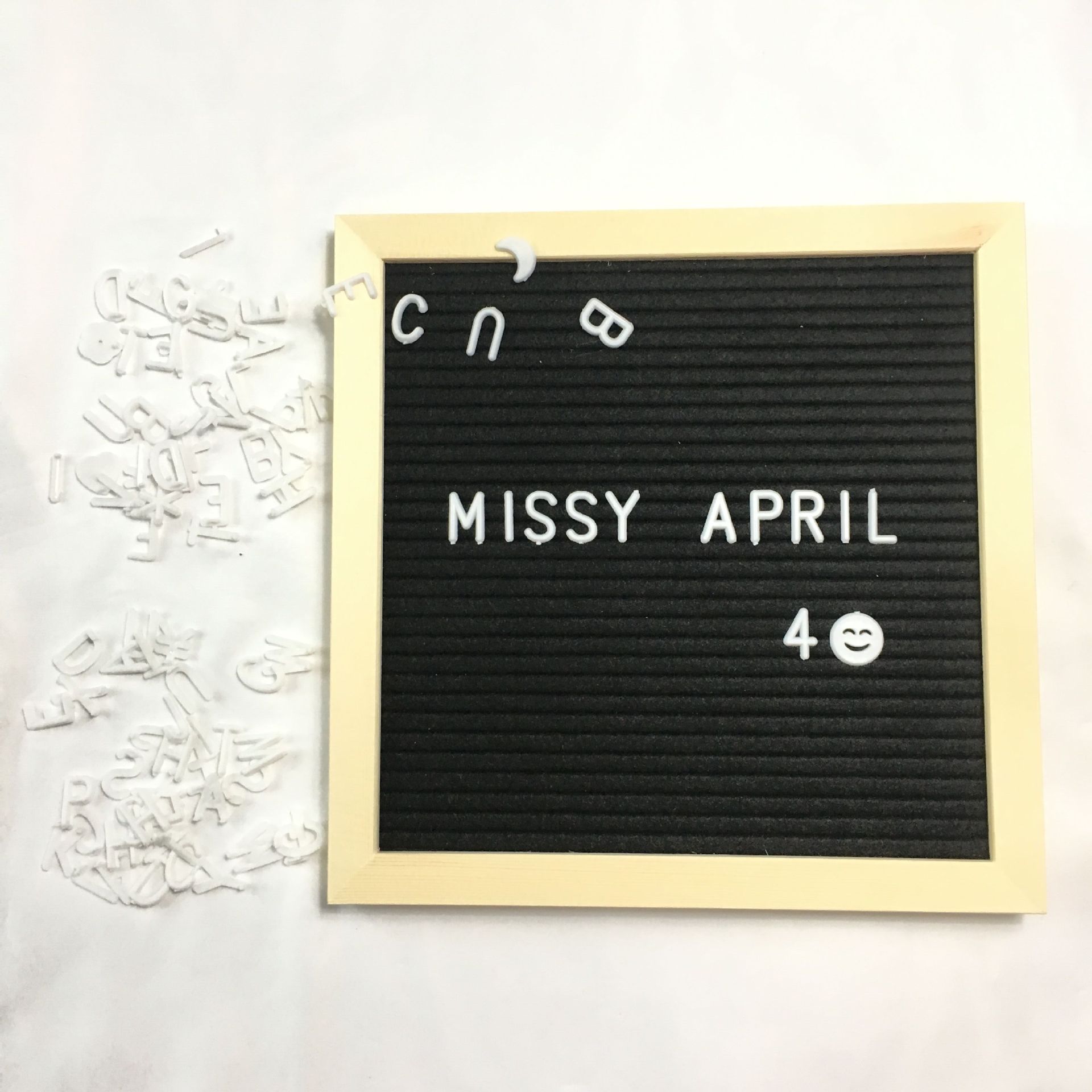 Vilt Brief Board Houten Frame Kantoor Verwisselbare 25X25Cm Boards Symbolen Bericht Cijfers Home: Black
