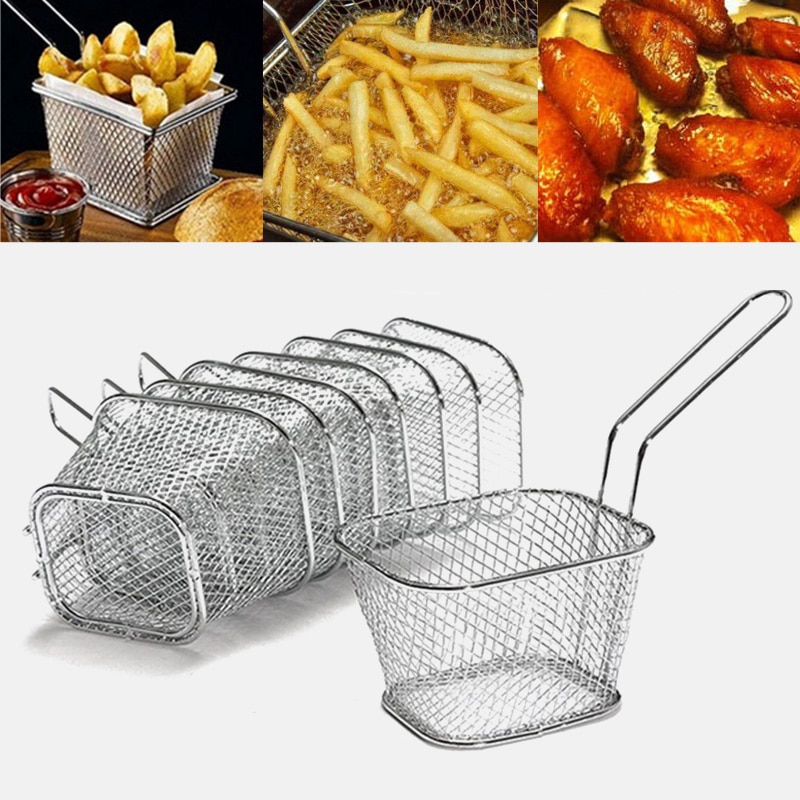 Mini Frieten Mand Zeef Mini Franse Friteuses Mand Netto Mesh Fries Chip Keuken Tool Rvs Friteuse Thuis