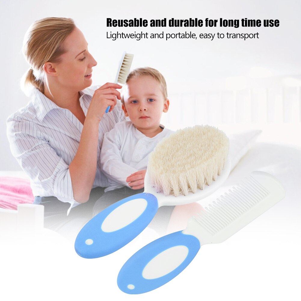2pcs/set Portable Soft Newborn Baby Hair Brush Baby Kids Comb Child Hairbrush Sets Boys Girls Head Massager