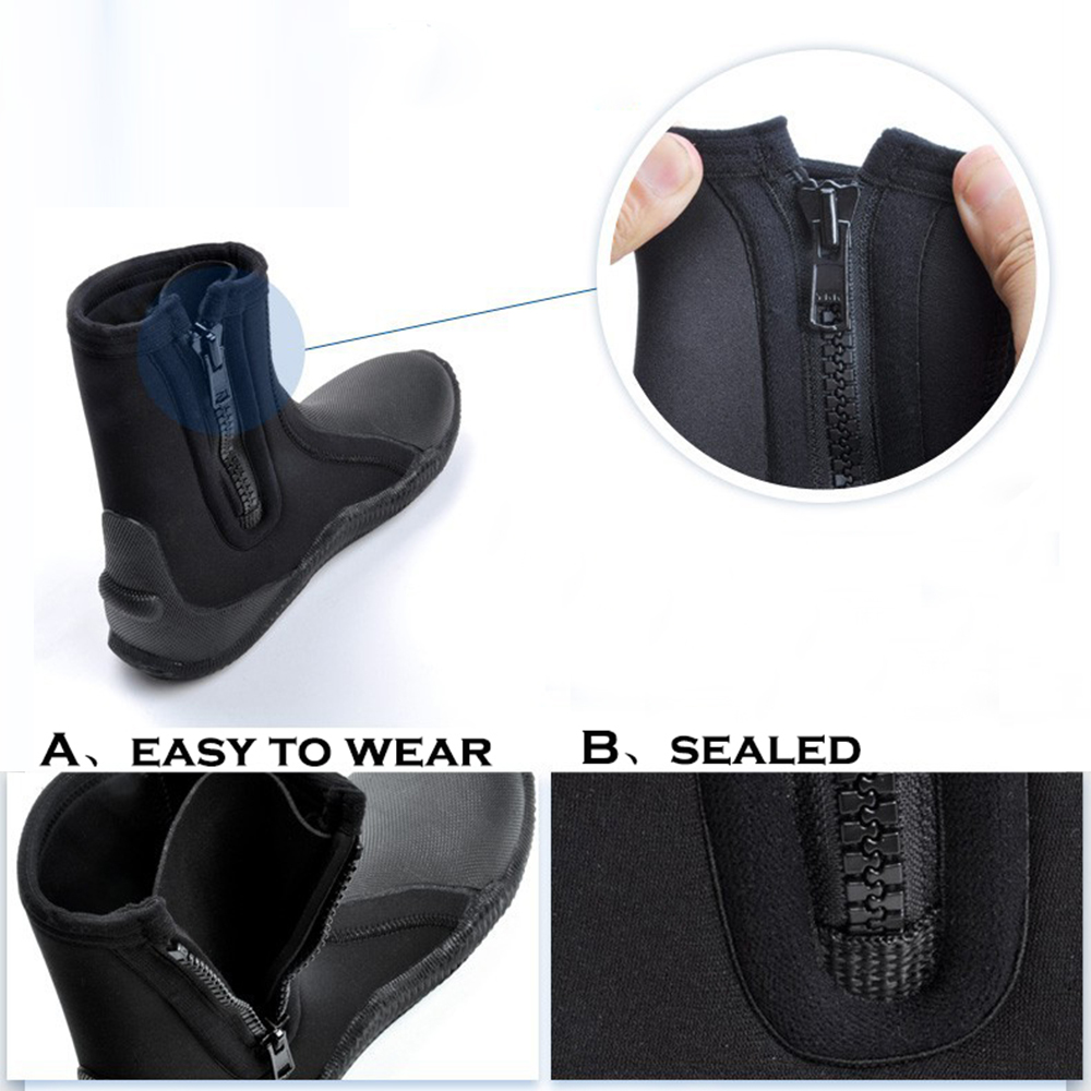 YONSUB 5MM neoprene subacqueo vulcanizzazione stivali da immersione superiori alti antiscivolo stivali da immersione per adulti pinne calde scarpe da pesca subacquea