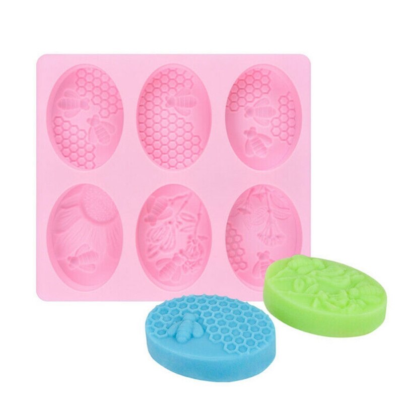 6-Cavity 3D Bee Silicone Soap Mold, Honeycomb Silicone Molds for Soap Mold Portable Unique Soap Making Tool
