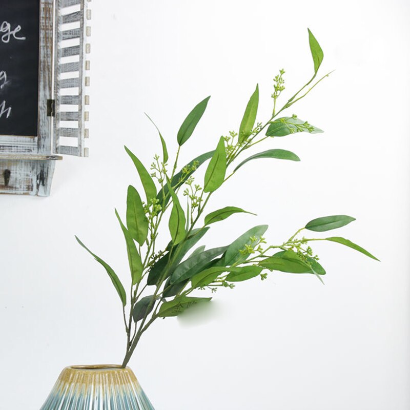 Sztuczne liście eukaliptusa kwiaty z owoców domu tabeli krajobrazu dekoracyjne fałszywe zielone rośliny oddział