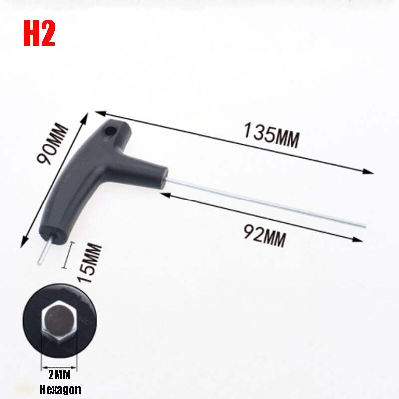 1PCS Allen Key Hex Wrench T Handle Flat Ball Spanner Double-End Hex Screwdriver Set For Auto Bike Motorycle ReapairT-wrench: H2