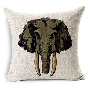 Coussins décoratifs de canapé cerf/Animal | , coussins de canapé sans noyau, Rhino en coton/Animal, décoration de la maison: Black