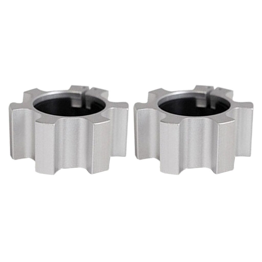 2 Stuks 2 ''Barbell Klemmen 50Mm Gewicht Bar Spin Lock Halter Clip Hardware Zilver