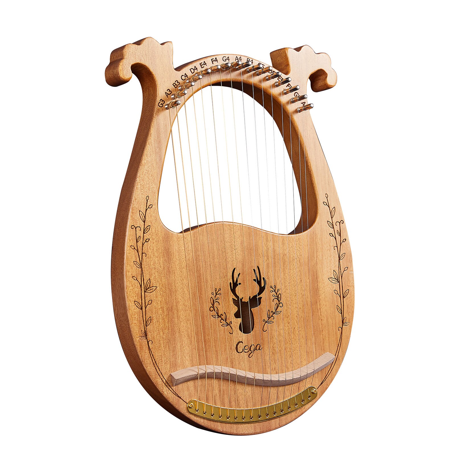 16-String Wooden Lyre Harp Resonance Box String Instrument Set