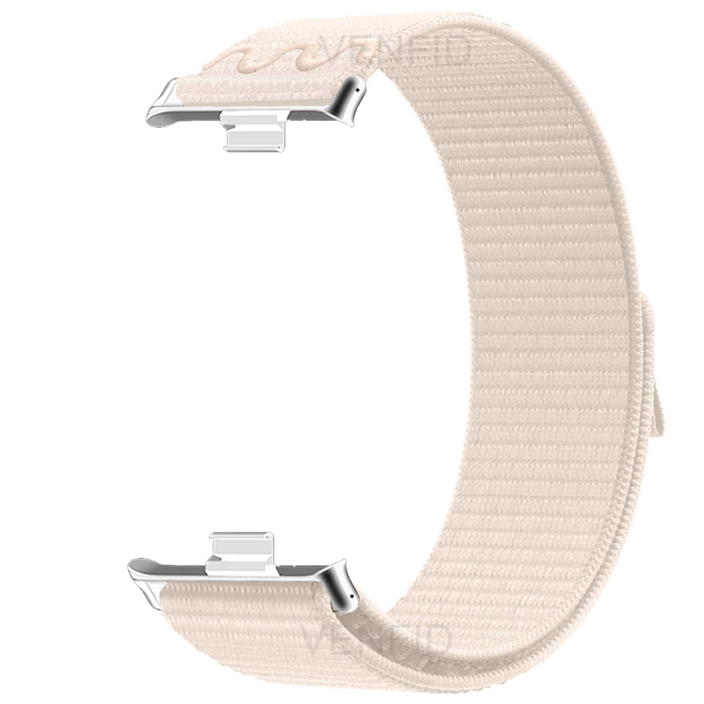 Magiskt nylonband för xiaomi mi band 8 pro/mi band 9 pro sport kvinnor män vävd klockarmband ögla för redmi klocka 4/5: Beige / 14mm