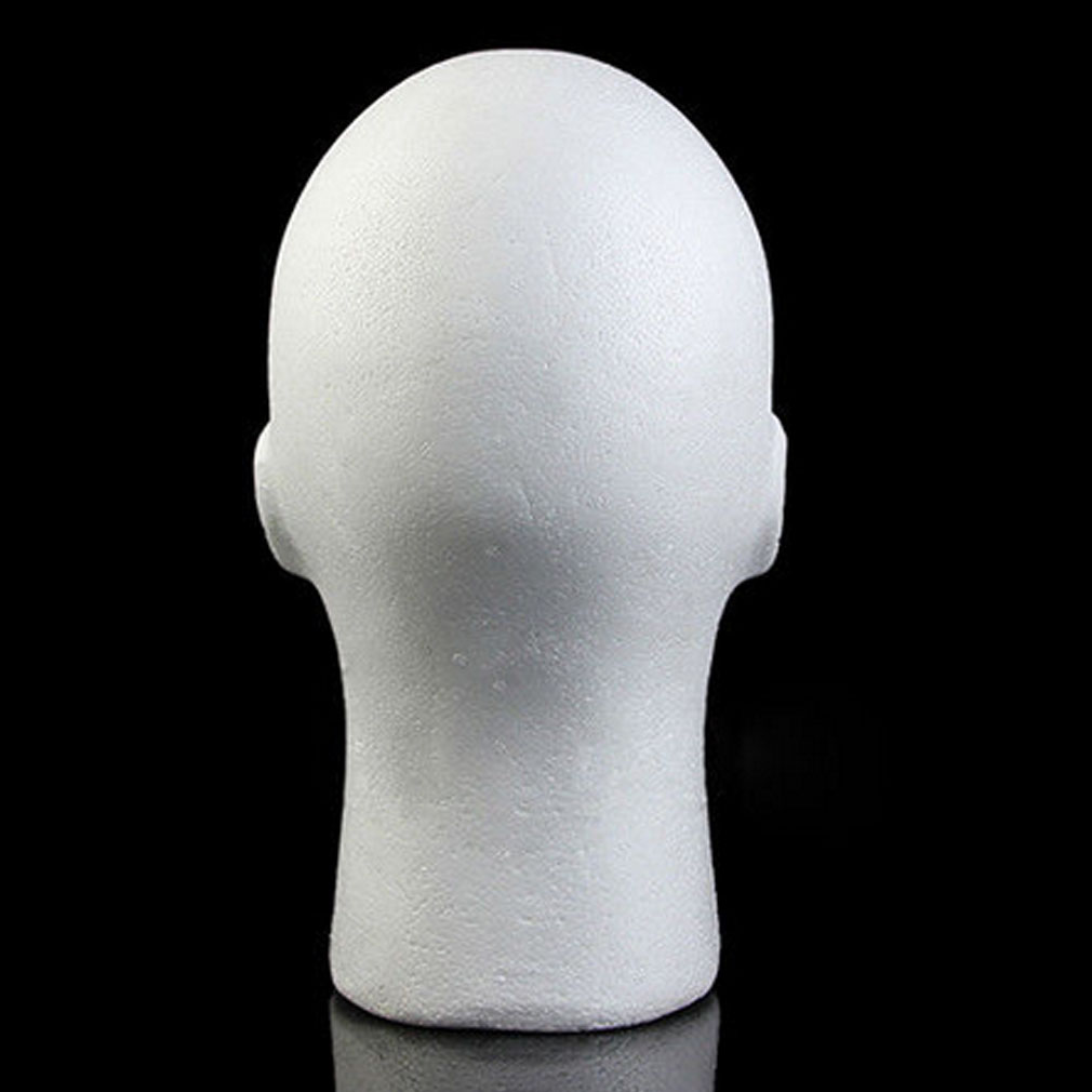 Mannelijke Witte Polystyreen Piepschuim Foam Hoofd Model Stand Pruik Haar Hoed Headset Mannequin Hoofd Display Stand Rack