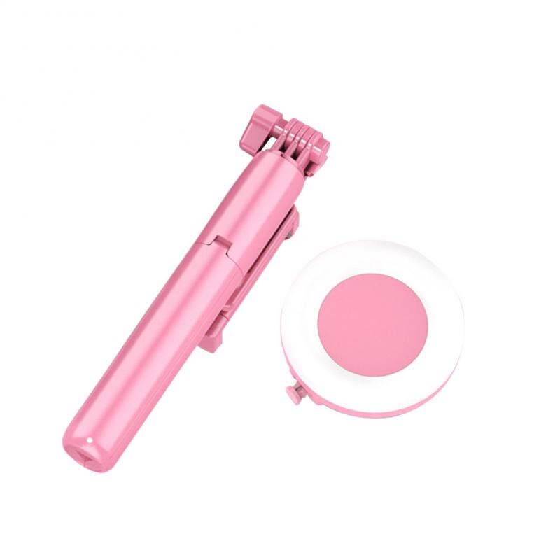 4- i -1 trådløs bluetooth selfie stick universal mobiltelefon stativ utvidbart håndholdt svart rosa monopod bærbart live stativ