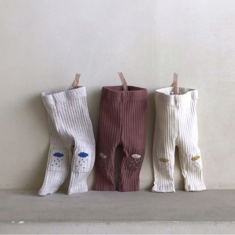 Baby Broek Jongens Meisjes Knit Patch Cloud Patroon Leggings Baby Stretch Potlood Katoenen Broek Peuter Lente Kleding