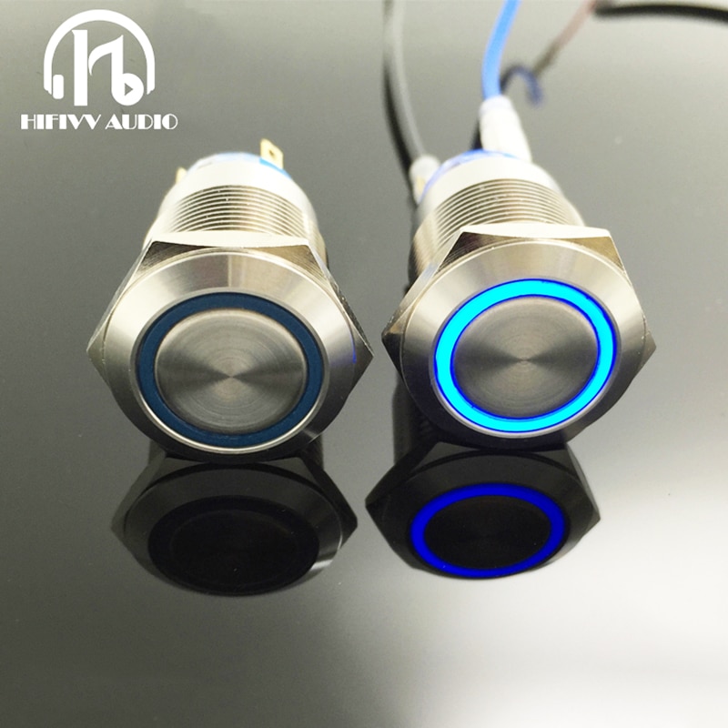 Rvs schakelaar met licht schakelaar diameter 16mm