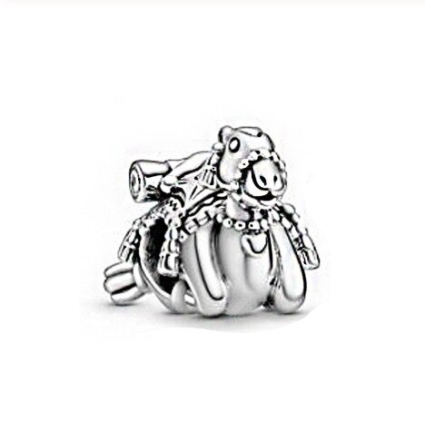 925 Sterling Silver Beads Animal Lion Snake Llama Fox Dog Charm Fit Pan Bangle Bracelet DIY Women Jewelry: Camel
