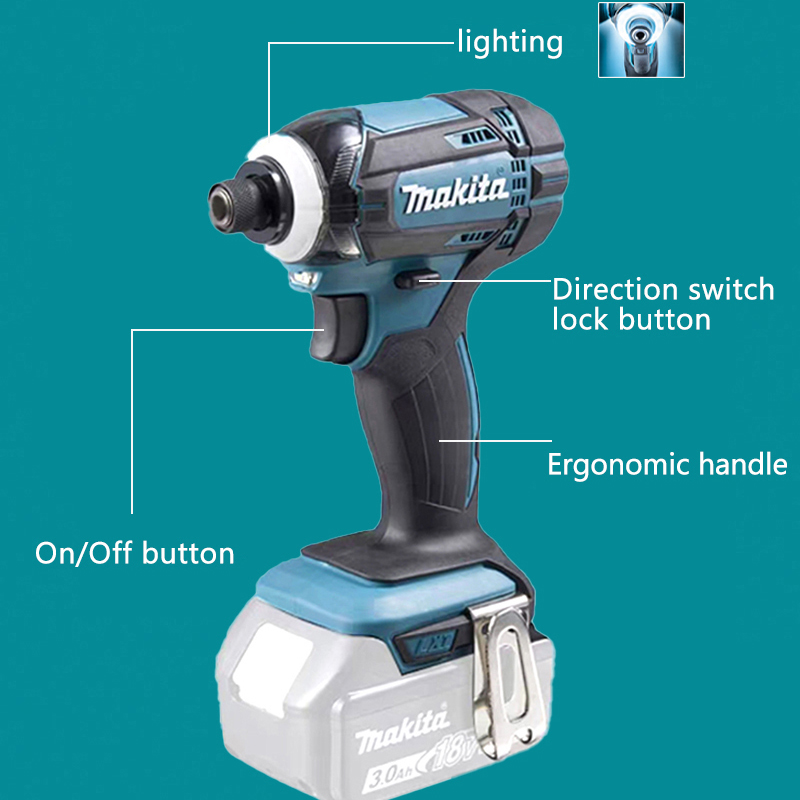 Makita DTD173 Blauw 1800 RPM Accuschroevendraaier 180N.m Borstelloze Motor Elektrische Boor Hout/Bout/T-Modus Voor Makita 18 V Batterij