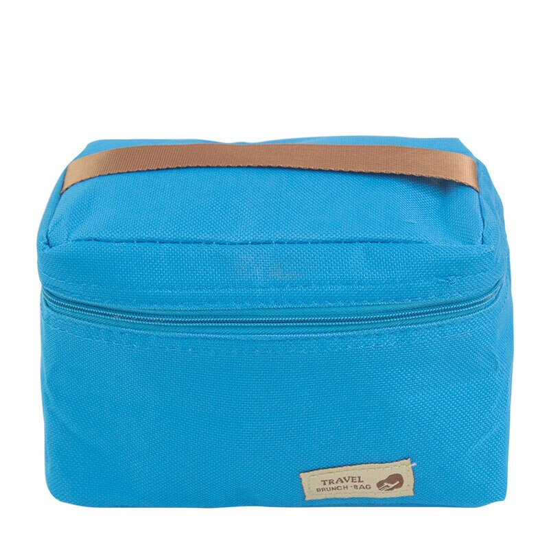 Practical Small Portable Waterproof Cooler Bags Cans Wine Food Fresh keeping Ice Thermal Insulation Picnic Lunch Box Bag: Blue