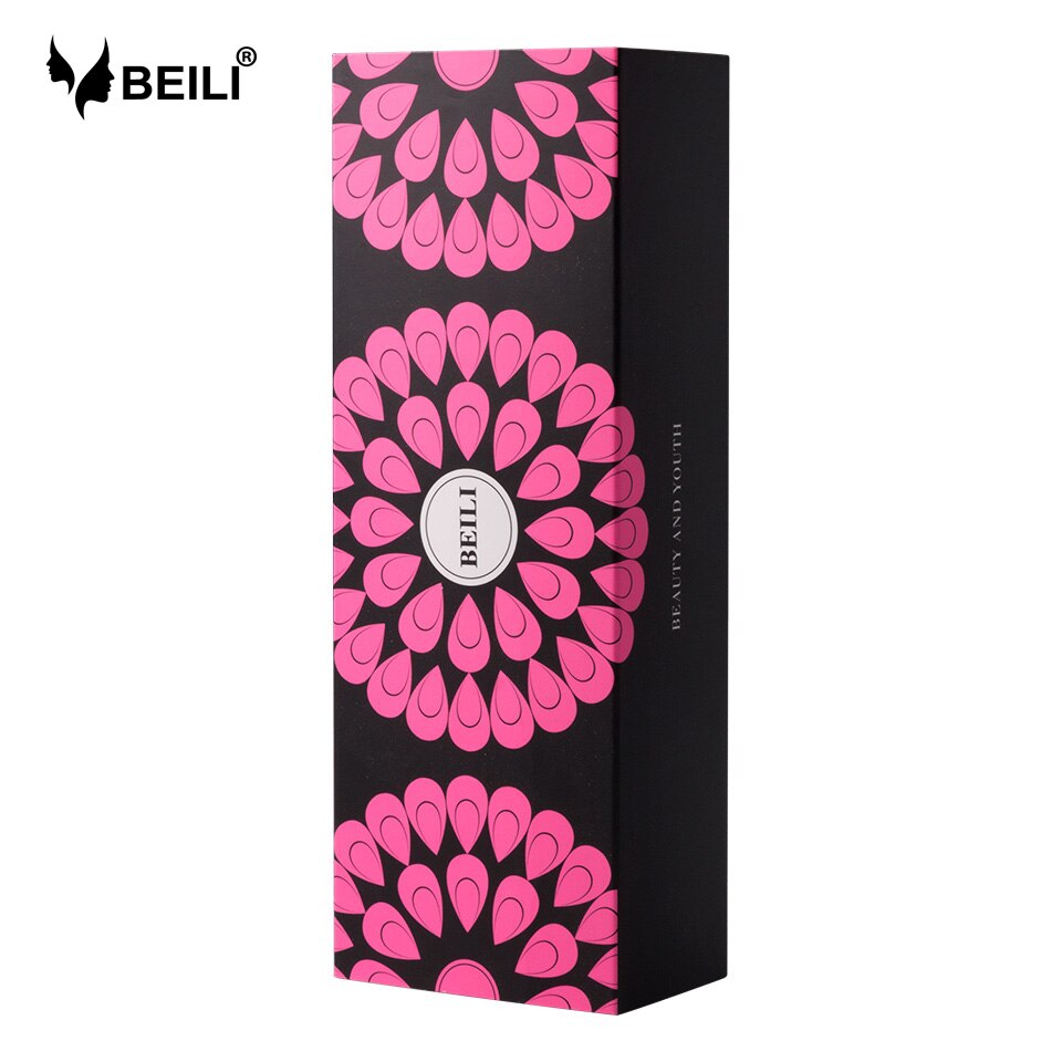 BEILI-brochas de maquillaje de ojos, Set de maquillaje de ojos de pelo de cabra Natural rojo con esponja cosmética para base de maquillaje en polvo sombra de ojos mezcla caja: HMD