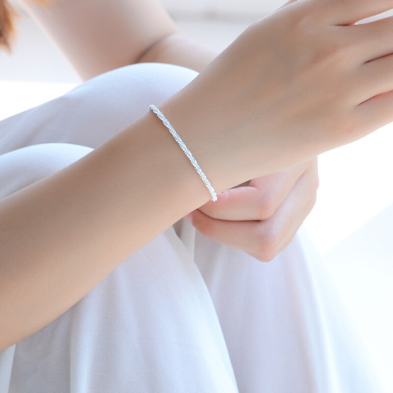 Pulseira prateada 925 da moda