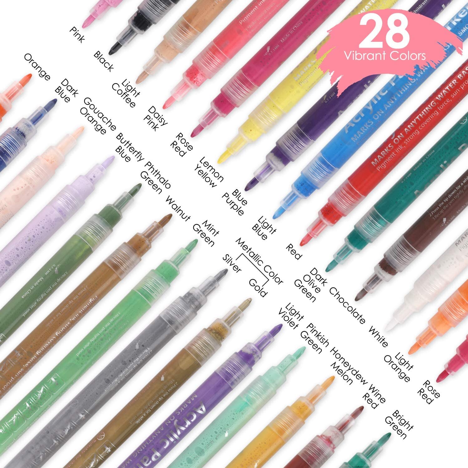 In Europe Kid Friendly Non-Toxic No smelling Premium Acrylic Paint Marker Pens