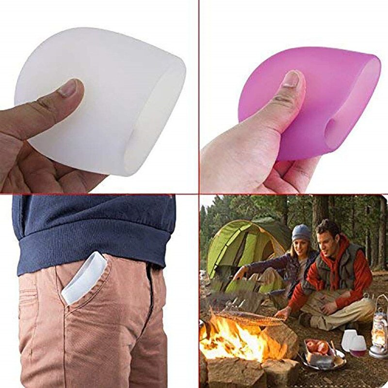 Unbreakable Silicone Wine Glasses BPA-Free Portable Printed Outdoor Wine Cups For Travel Picnic Pool Boat Camping Drink Cup