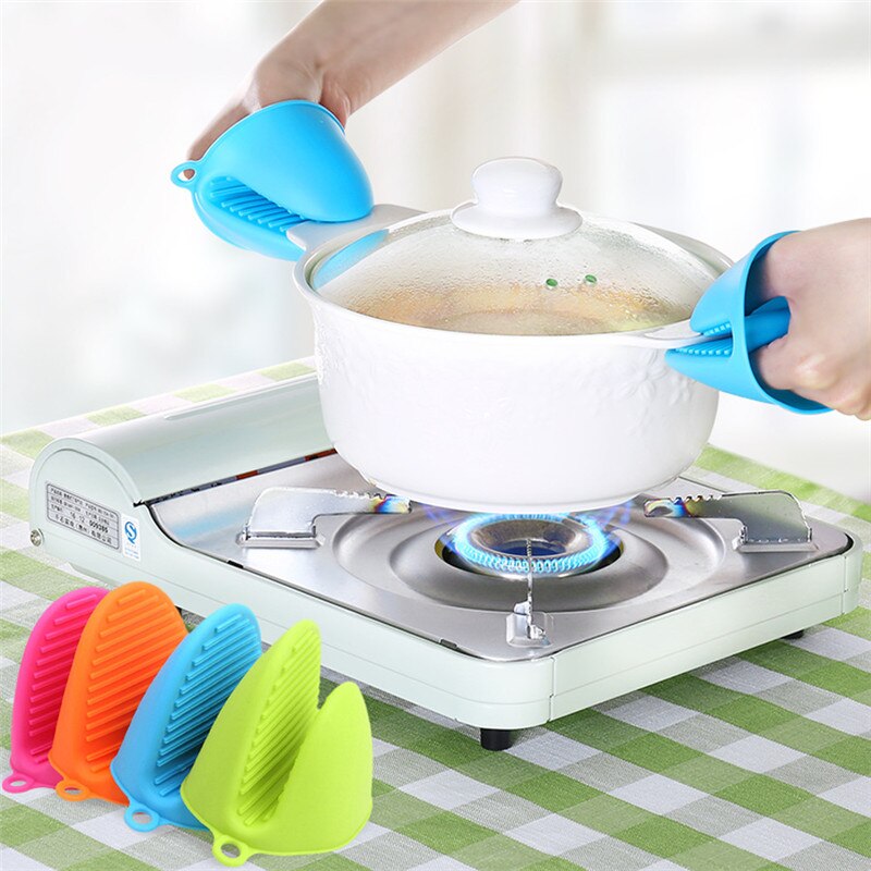1PC Silicone Anti-scalding Oven Gloves Mitts Potholder Kitchen BBQ Gloves Tray Pot Dish Bowl Holder Oven Handschoen Hand Clip