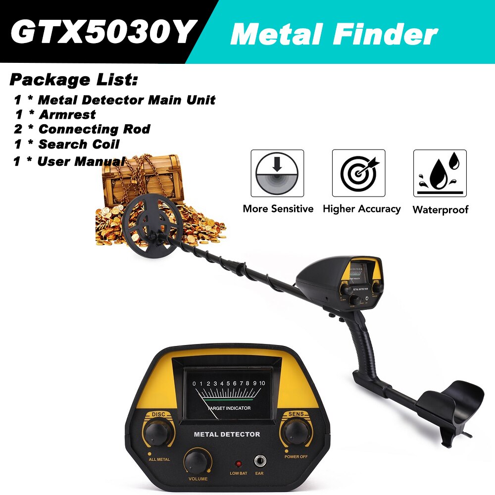 Underground metal detector gold detector gold prospector beginner portable metal detector with headset + engineer shovel: Black4