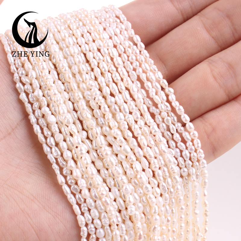 Neue 3A + Süßwasser Reis Perle Perlen 2-4mm Reis Form Lose Perle Perlen für Schmuck Machen armband Halskette DIY Zubehör