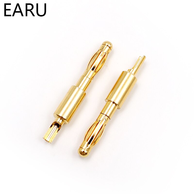 4pcs 4mm Plugs Gold Plated Musical Speaker Cable Wire Pin Banana Plug Connectors Socket Red Black Blue Green Yellow