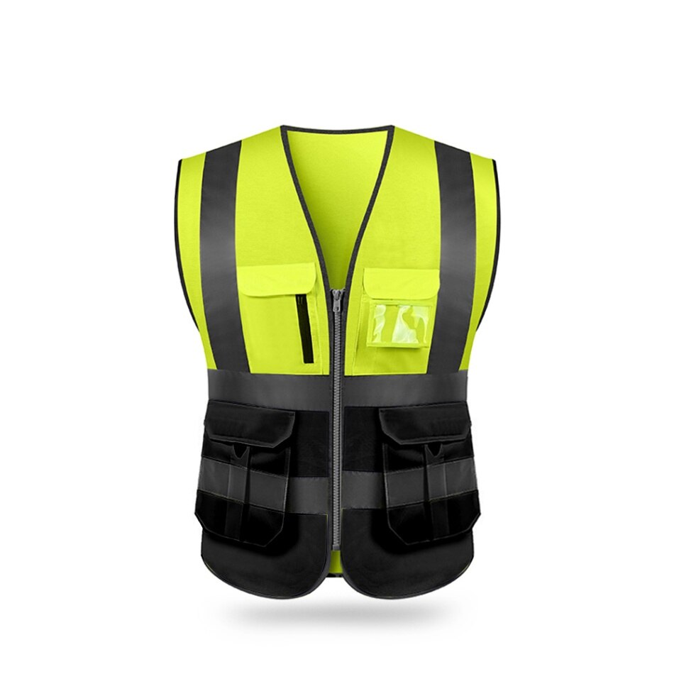 Gilet de sécurité réfléchissant haute visibilité | Vêtements de travail de sécurité, moto de jour, moto: Black / XL