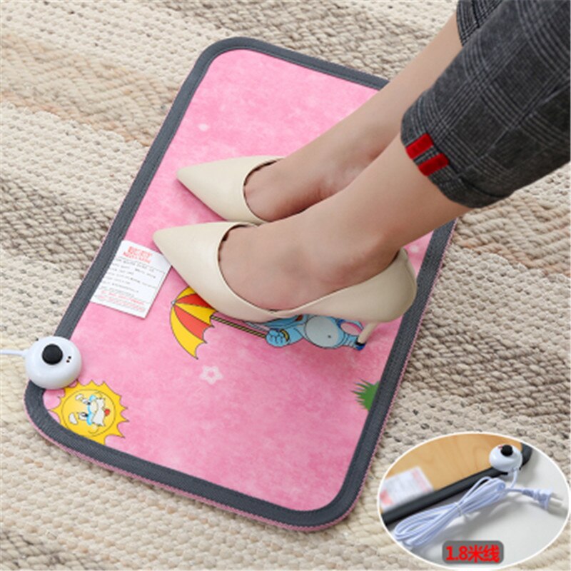 Tapis chauffant en cuir pour pieds, tapis chauffant de bureau coussin chauffant en cuir tapis chauffant électrique Thermostat tapis outils ménagers: 50X30GZF