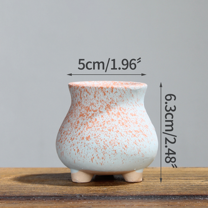 Petit pot de fleurs en céramique, joli pot de fleurs Simple et givré, ornement de bureau, pour le jardinage: 14