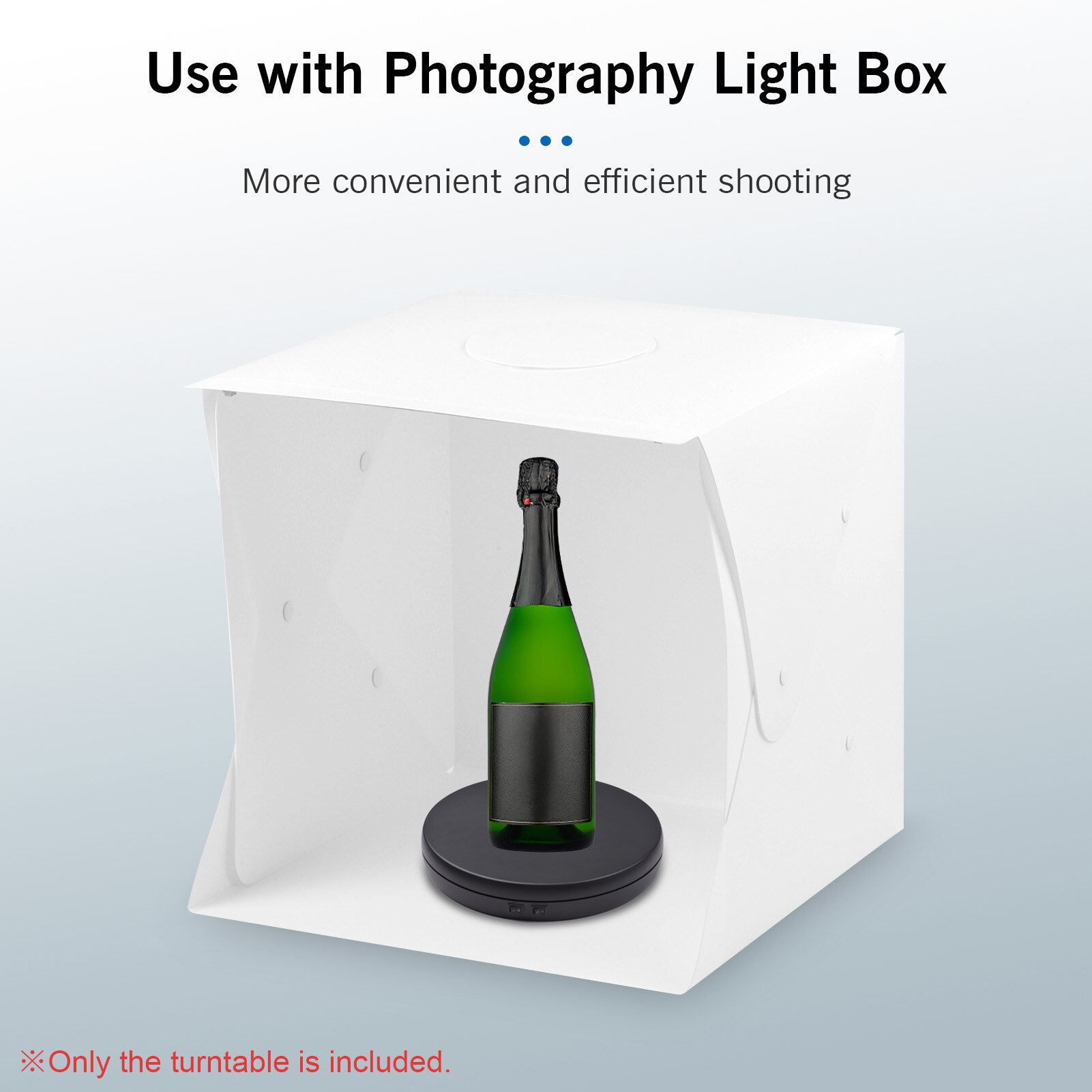 Electric Motorized Photography Turntable 360 Degree Rotatable Display with LED Light for Product Shooting Jewelry Watch Display