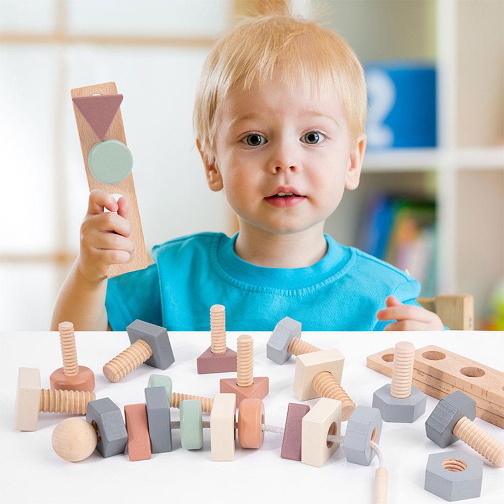 Bulloni per dadi per bambini giocattoli dado a vite assemblaggio riconoscimento delle perline corrispondente abilità automobilistiche: Macaron