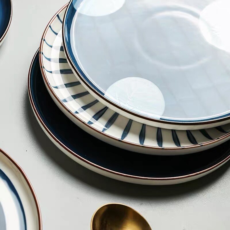 Vintage hand paint ceramic 8 inch dessert salad plate snack plate cake plate decoration tableware dinner set