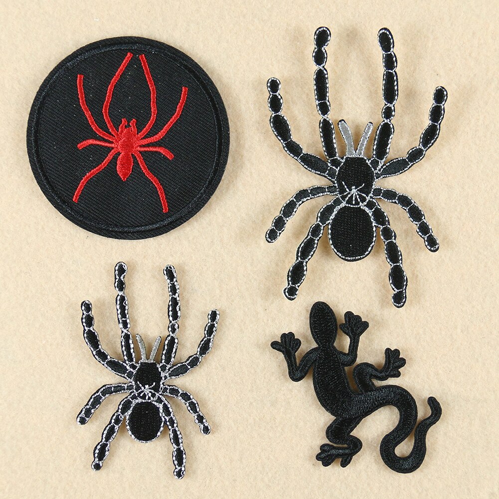 Spider Hagedis Borduren Desert Dieren Patches Voor Kleding Patches Dier Badge Motif Applique Diy Kleding Accessoire Stickers
